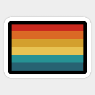 Retro Vintage Sunset Sunrise Color Stripes Design Sticker